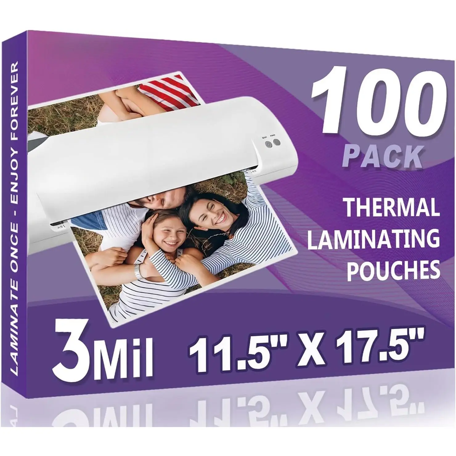 100 Pack  Laminating Sheets, 11.5 x 17.5 Inch, 3 Mil