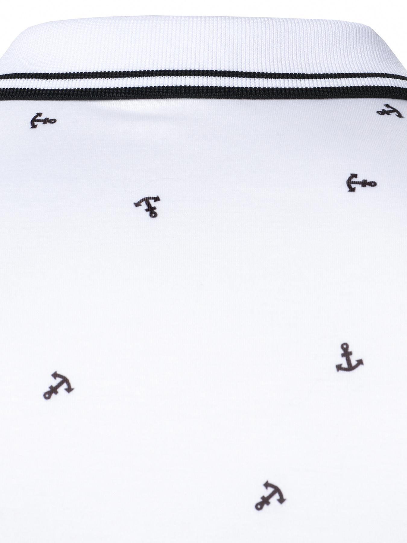 Men's Anchor Print Knit Polo Shirt, Regular Fit Casual Short Sleeve Collared Top for Summer, Fashion Men's Clothes for Daily Wear, Fitted