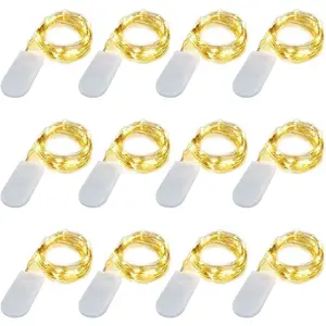 LED Fairy String Lights, 12-Pack 20 Micro Lights On Silver Copper Wire (Batteries Include) for DIY Wedding Centerpiece, Mason Jar Craft, Christmas Tree, Garlands, Party Decoration (Warm White)fidget toys