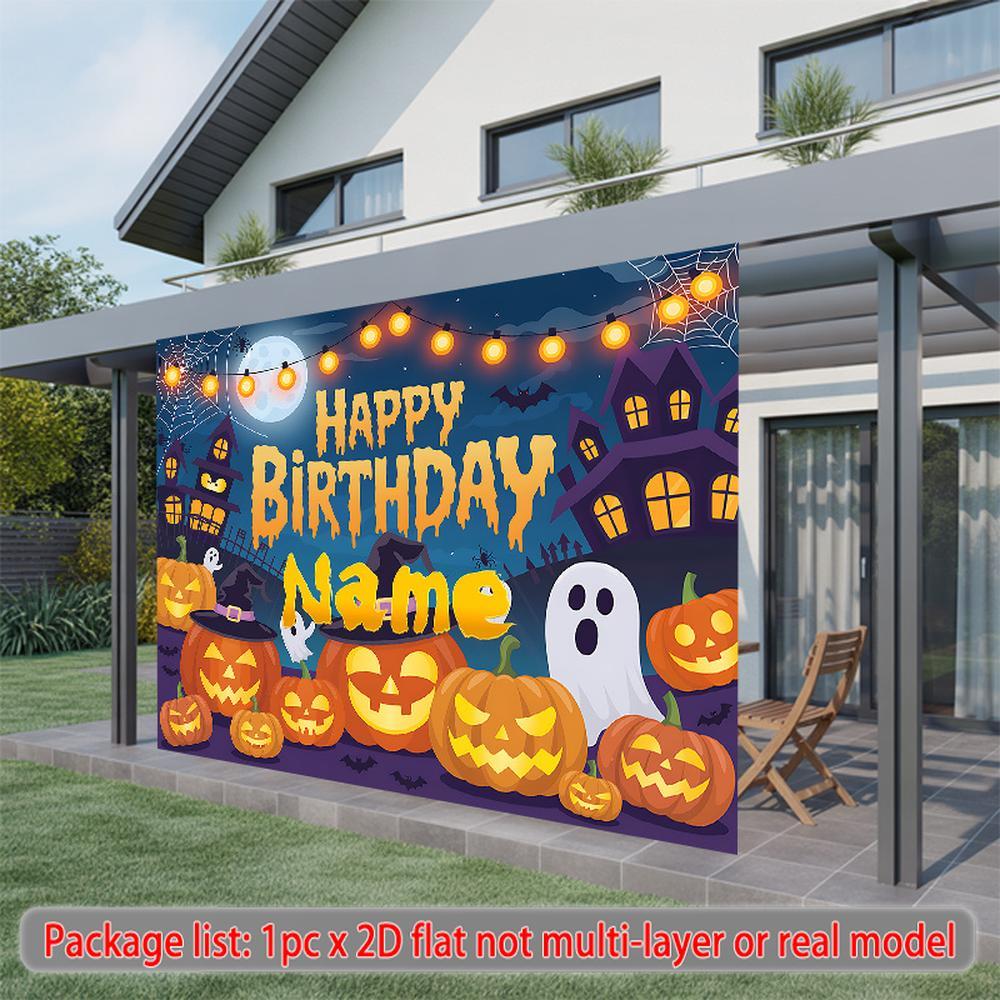 2D Flat, 1pc Name/Text 2D Banner - Personalized Party Decoration with Name/Text, 90.5"x70.8" Polyester Fabric Sign Suitable for Birthdays, Weddings, Events, Photo Backdrops & - Party Decorat