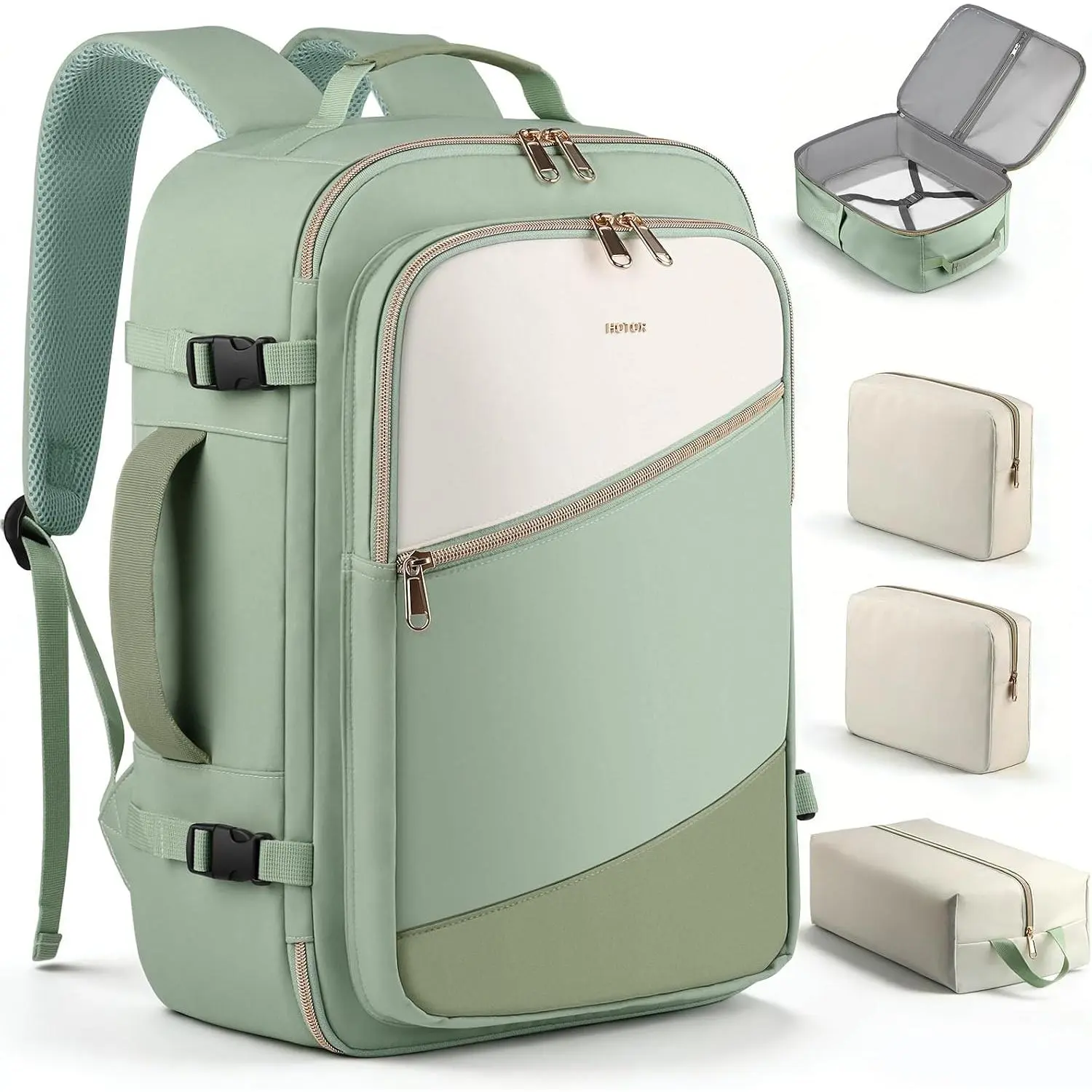 Travel Backpack Women, 3 Packing Cubes Carry  Luggage | TSA-Friendly 15.6inch Laptop Personal Item Travel Bag Essentials, Work, Business, Weekender, College