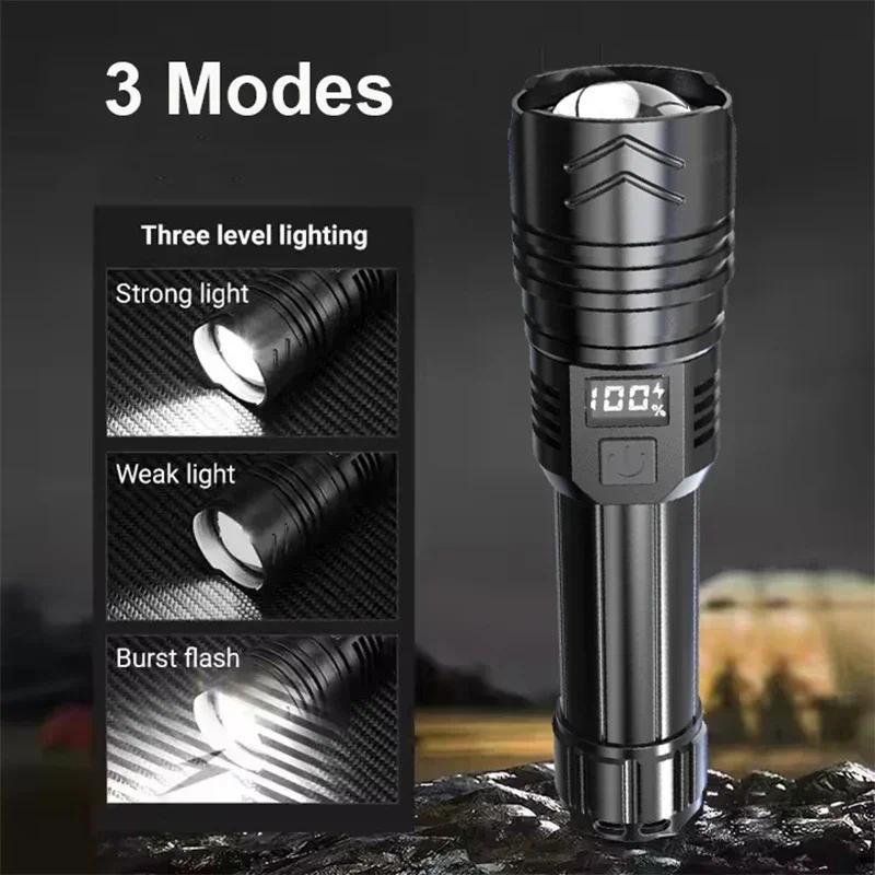 Powerful LED Flashlight USB Rechargeable Torch Super Bright Hand Light Emergency Camping Multifunctional Lantern Fishing Light Powerful LED Flashlight USB Rechargeable Torch Super Bright Hand Light Emergency Camping Multifunctional Lantern Fishing Light