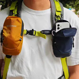 Outdoor Backpack Shoulder Strap Pouch, Mini Detachable Accessory Bag, Lightweight Water Resistant Phone Holder Storage Bag for Hiking Travel Camping, Unisex
