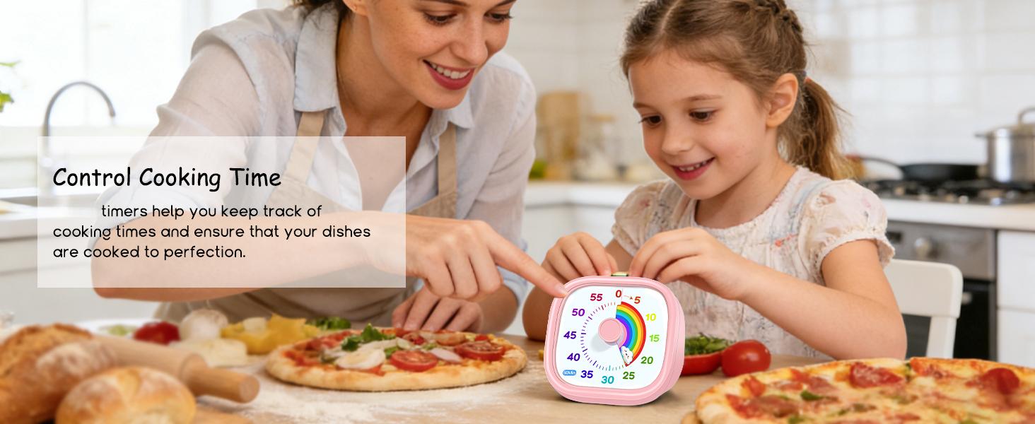 60-Minute Visual Timer for Kids – Rainbow Disk Countdown Clock, Silent Operation Pomodoro Timer for Classroom, Home & Office. Time Management Tool for Toddlers & Students – See Time Passing, Reduce Anxiety, Build Focus! Pink