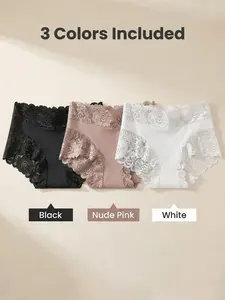 3-Pack Women's Comfortable Breathable Nylon Panties, Low Waist Tummy Control Butt Lift Lingerie, All Seasons Sexy Style