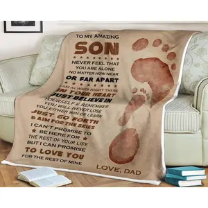Footprint Blanket to my amazing son,American Football Blanket, To My Son Blanket, Football Player Blanket, Football Gift for Son, Football Lover Gift,Gifts For Son