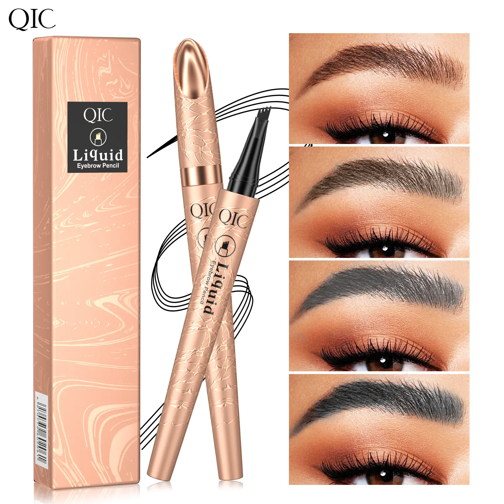 Waterproof Micro-Fork Eyebrow Pencil, Long-Lasting Brow Pen for Natural Hair-Like Strokes, Smudge-Proof Makeup Tool for Daily Use & Soft Glam