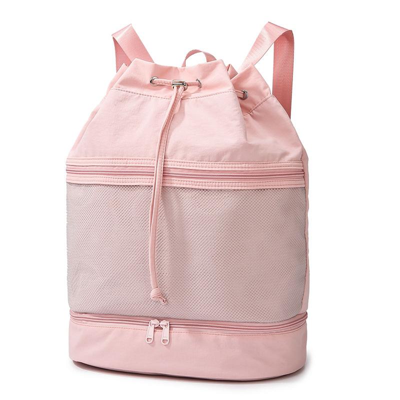 Dry and wet separation swimming fitness bag women's outdoor sports drawstring backpack large capacity sports mountaineering travel bag