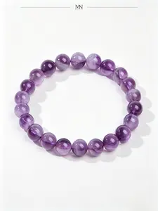 Natural Lavender Amethyst Bracelet for Women, 8mm Handmade Single Loop, 15cm Heart Chakra Energy Crystal, Perfect Gift for Loved Ones