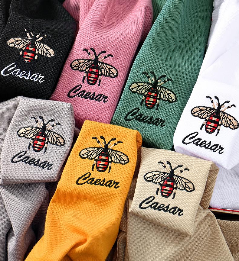 New Embroidered Bee Short Sleeve Lapel Polo Shirt High-end Trendy Brand Men's Top T-shirt