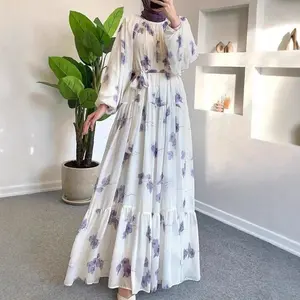 Watercolor Floral Maxi Dress | Long Sleeve Belted Tiered Dress(MS273) summerwins