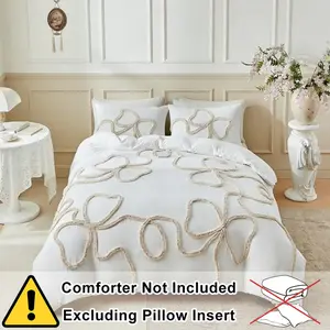 Washable 3D Embroidered Bow Bedspread Set, Decorative Bedding Set, Bedroom Bedding Set, Includes 1 Bedspread & 1-2 Pillowcases, Soft Comfortable Fashion Texture, Multi-Color Sizes, Gift Idea, Bed Sets Supplies