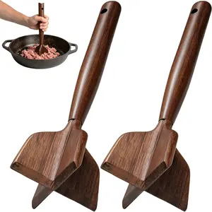 Meat Choppers, Wooden Meat Choppers Ground Beef Chopper Tool Hamburger Smasher Tool Meats Shredder for Kitchen Home