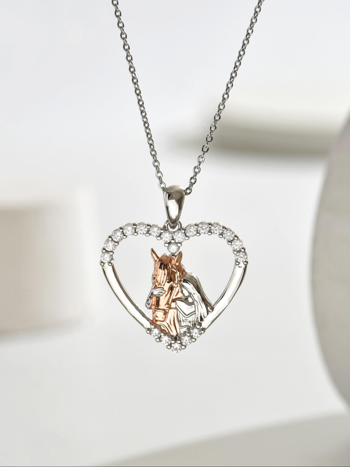 925 Sterling Silver Horse Design Necklace for Women, Fashion Jewelry for Party Clothing Decor, Trendy All-match & Exquisite Jewelry for Birthday Gift, Sentimental Necklaces, Animal Pendant