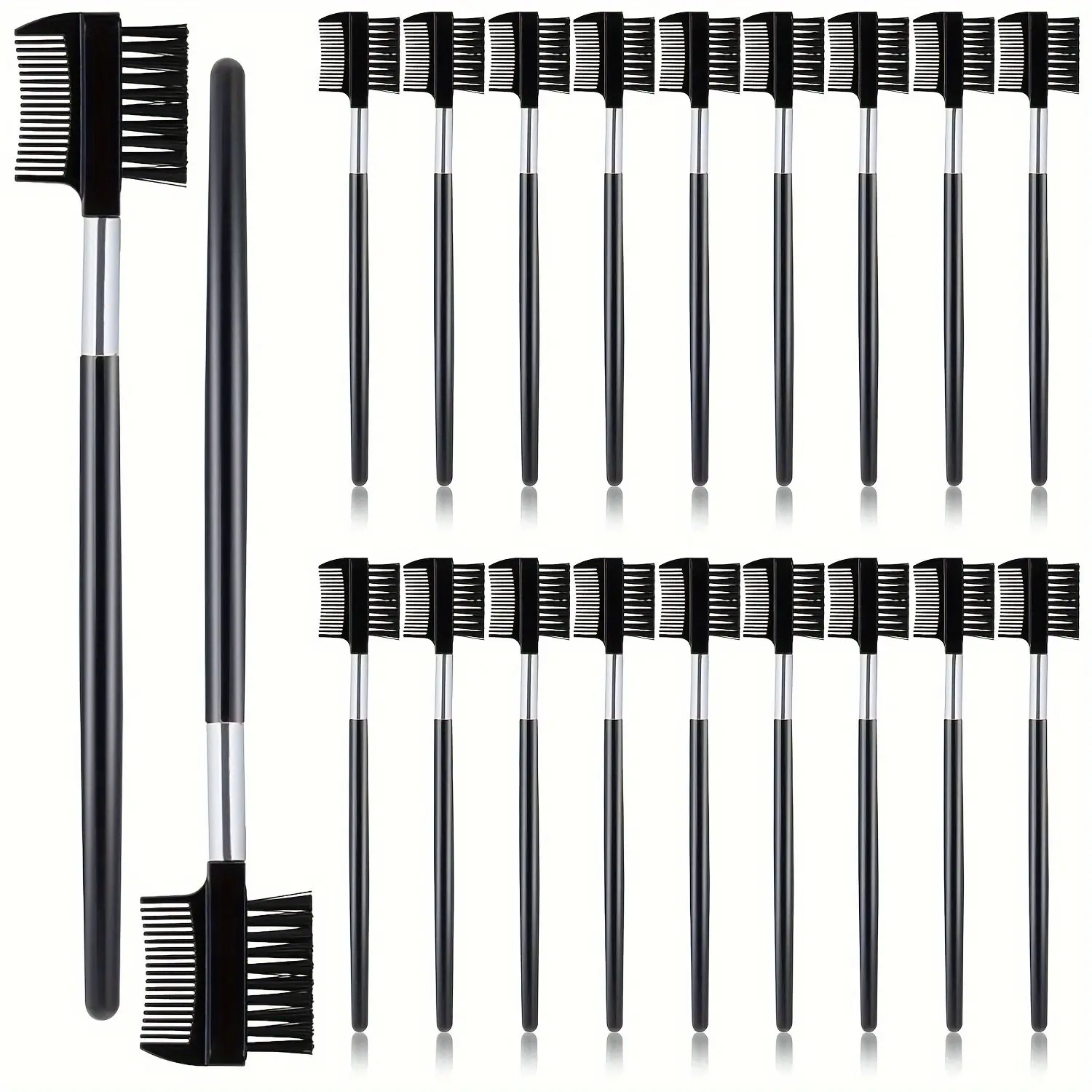 20 Pcs Disposable Eyebrow Comb and Mascara Brush Set, Convenient Makeup Tools for Daily Use, Perfect for Travel and Home