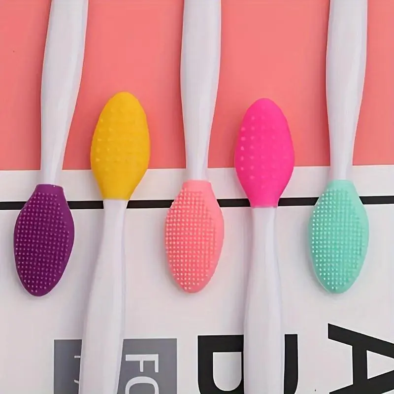 2-in-1 Double-Ended Soft Bristles Facial Cleansing Brush - Nose Hair & Blackhead Remover with Textured Surface for Deep Cleanse, Formaldehyde-Free Unisex Skincare Tool, 3pcs (Random Colors)