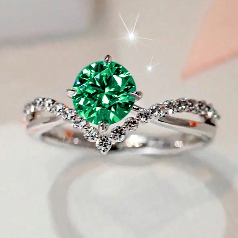 4-Prong V-Band Twisted CZ Engagement Ring | Luxury Gold Plated Wedding Band for Women