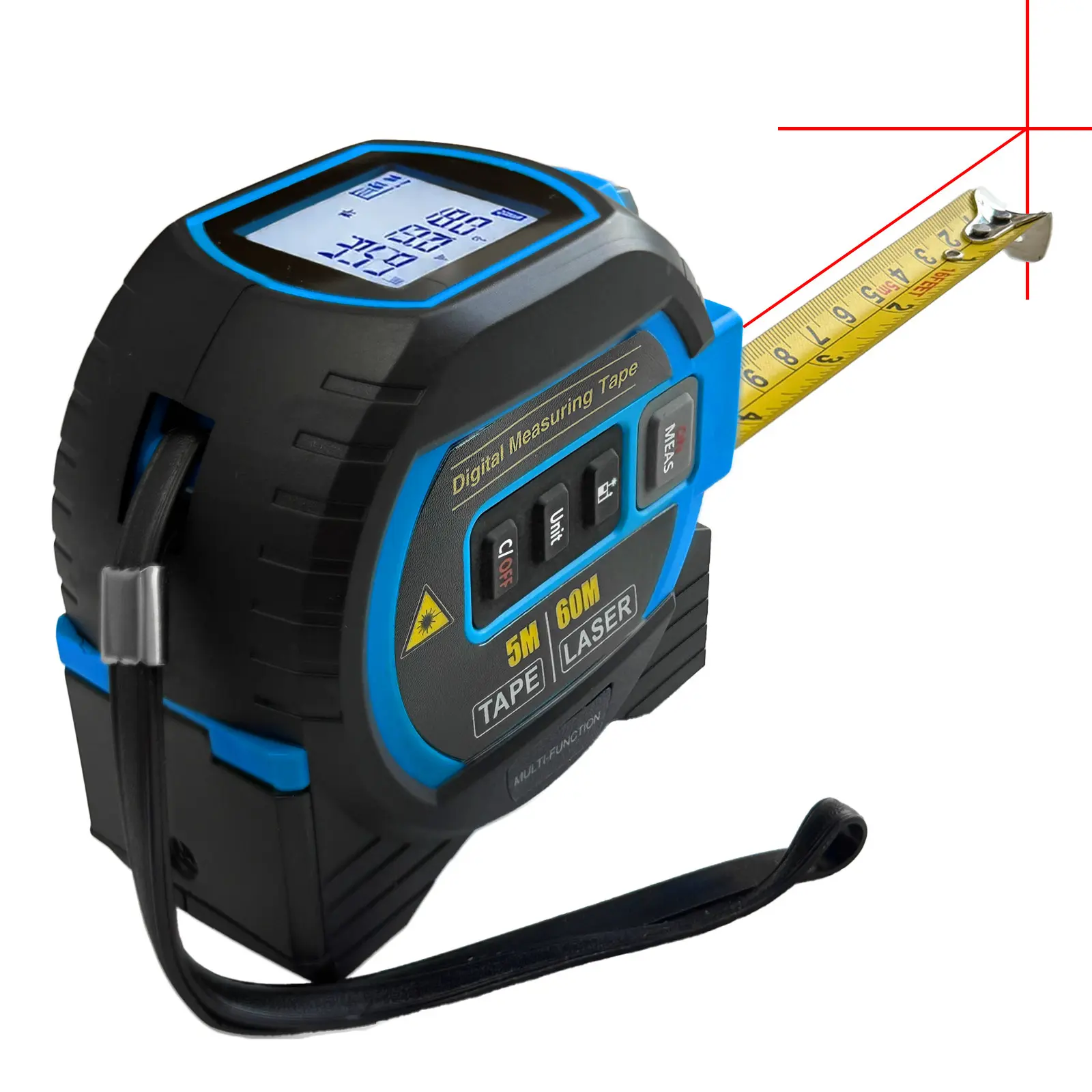 High-Precision Laser Distance Meter Tape Measure:  Backlit LCD, Auto-Lock, Fast Measurement. Switch Feet/Inches/Meters/Millimeters. Portable Digital Tool for Construction, Home Renovation & Engineering. Indoor/Outdoor Precision Measuring Device.