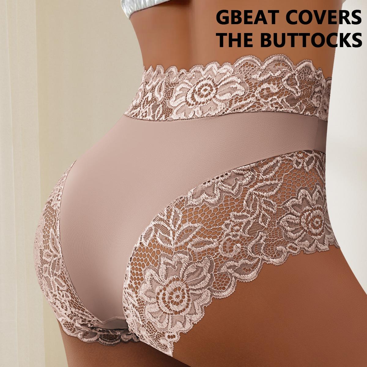 QUASTI 5-Pack Silky Smooth & Sexy Lace Mid-Waist Panties for Women, Lightweight Breathable Fabric Briefs, Soft Stretch Everyday Intimates, S-XXL