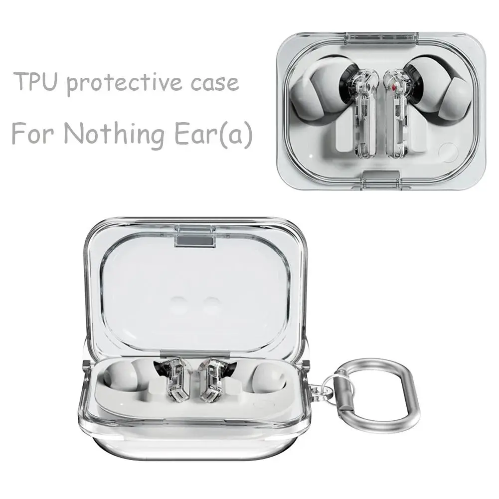 Transparent Earphone Case for Nothing Ear(a) Shockproof Protective Case with Keychain Headphone Box Skin Cover for Nothing Ear