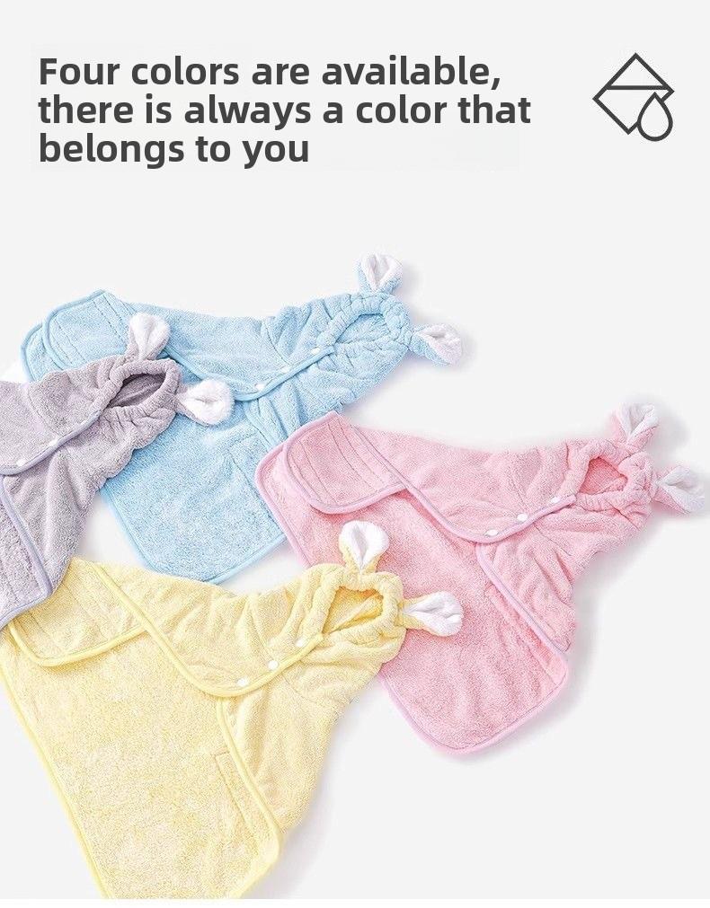Hooded pet bathrobe, dog clothes, cat towel, super absorbent, soft, quick-drying, specialized for bathing and drying dogs
