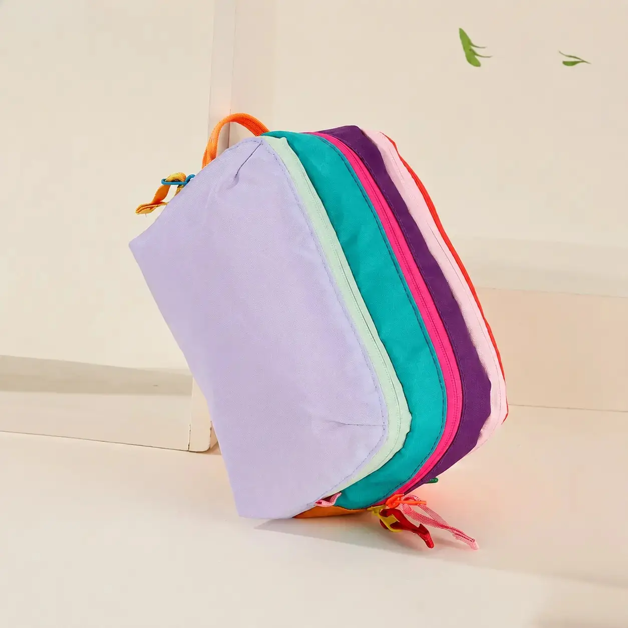 Nylon PU Leather Large Capacity Hanging Travel Toiletry Bag - Plaid Block, Geometric Look Multi-Use Pouch for Cosmetics, Daily Essentials & Travel Must Haves, Hanging Pouch, Toiletries Travel Bag, Travel Toiletry Containers