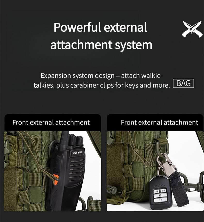 Tactical Waist Bag for Men - Water Bottle Holder, Crossbody Chest Bag for Camping, Cycling & Everyday Use