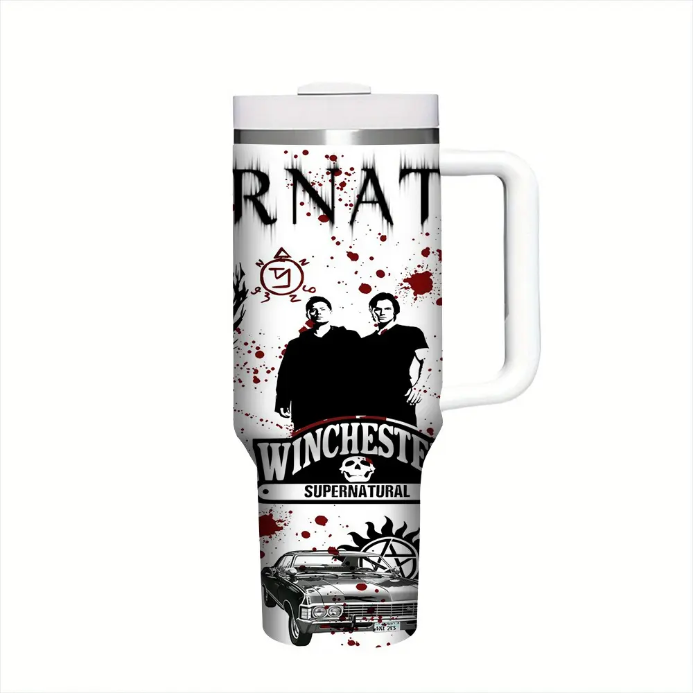 1pc Must-Have Supernatural Winchester Family Themed 17oz/17.5oz/20oz/30oz/32oz/40oz Insulated Tumbler | Great For Road Trip & Office Use