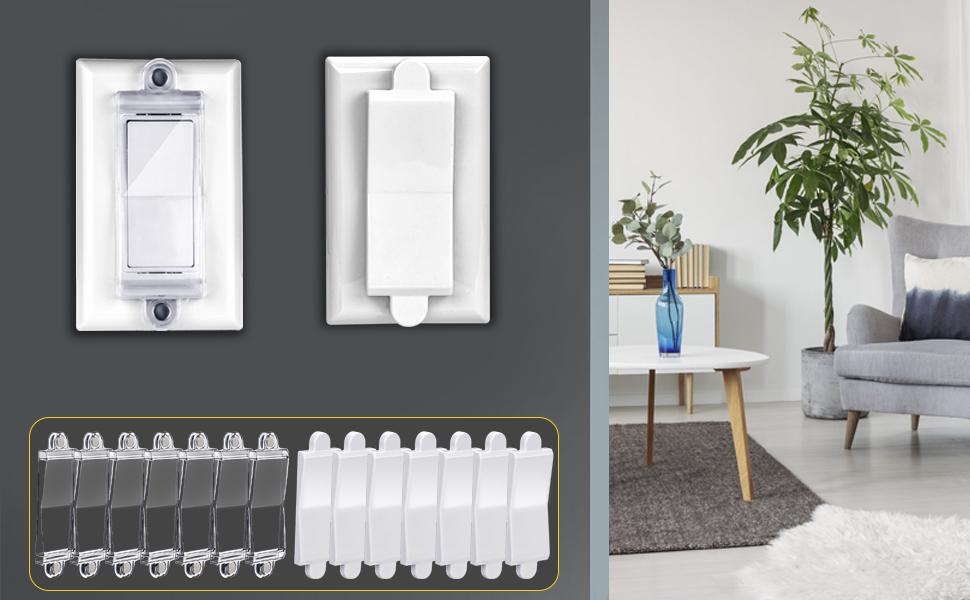 Light Switch Guard Cover- Light Switch Outlet Covers for Flat Wall Switches-Child Safety Protection(Clear,6 Piece)