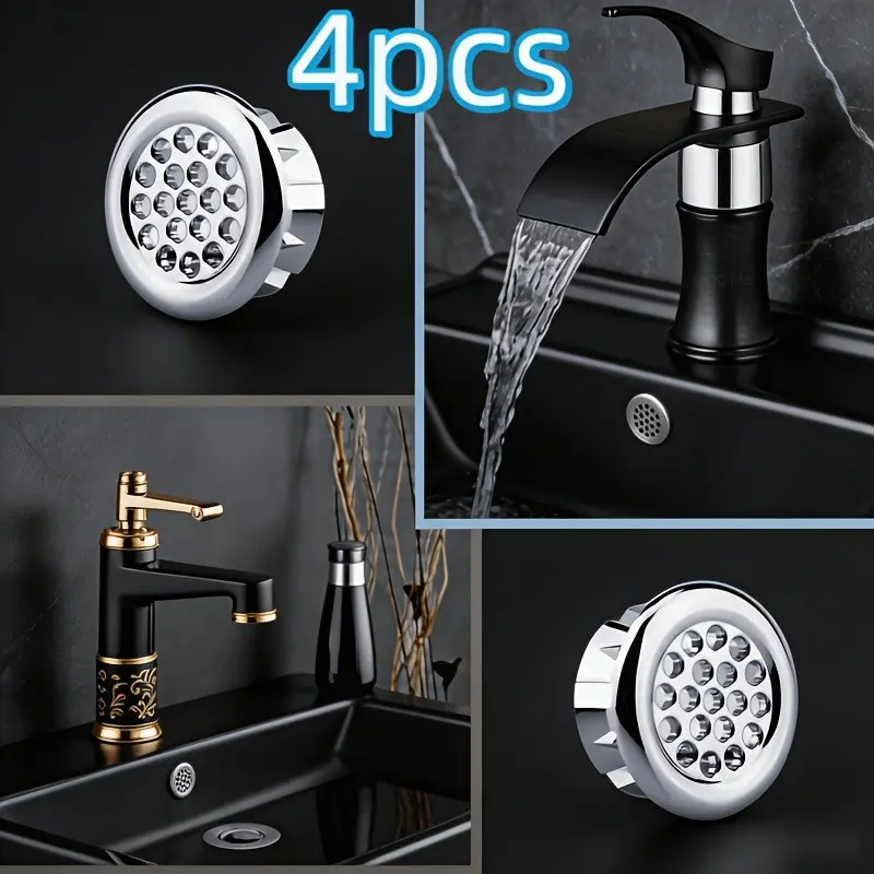 Sink Overflow Rings, Designed for Kitchen And Bathroom Basins, These Sleek Round Caps Fit Into Overflow Drain Holes As Replacements.