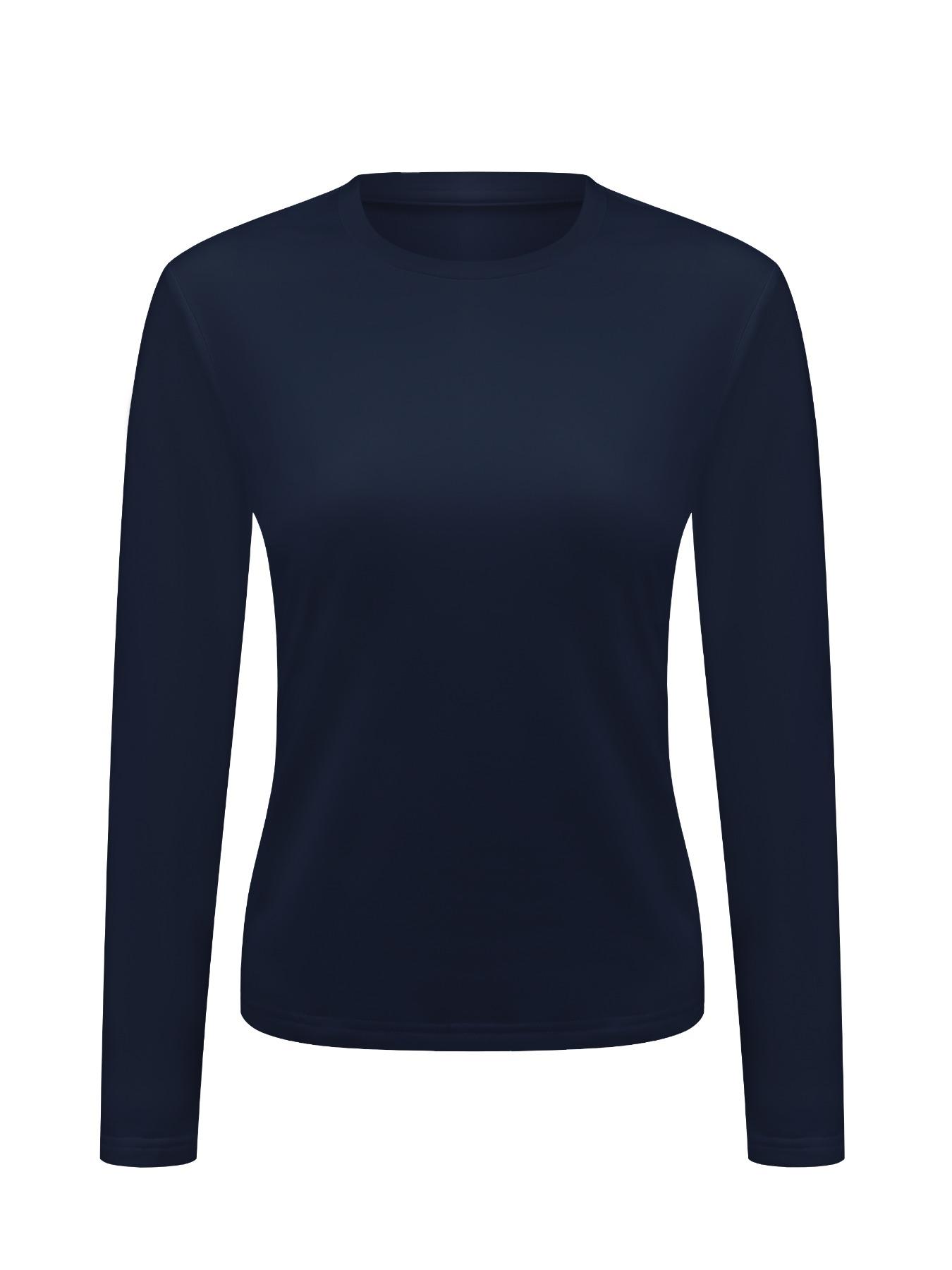 Women's Warm Round Neck Long Sleeve Fitted Basic Everyday Thermal Top, Comfortable Fall Winter Base Layer, Christmas Gift Idea