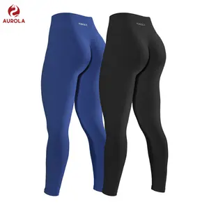 AUROLA  2 Pieces Set Dream Collection Workout Leggings for Women High Waist Seamless Scrunch Athletic Running Gym Fitness Active Pants