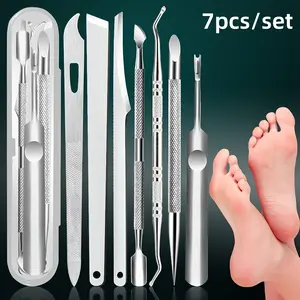 7-Piece Stainless Steel Nail Care Kit, Precision Dead Skin Remover, Callus Cutter, Nail File, Cleaner, Ideal for Ingrown Nails, Toenails, Foot Care