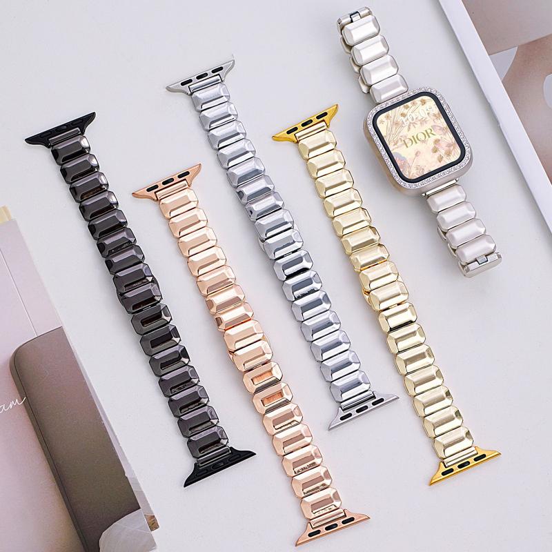 Metal Apple Watch Band with Butterfly Buckle – Sugar Cube Style Women’s & Unisex iWatch Strap for Series 7–10