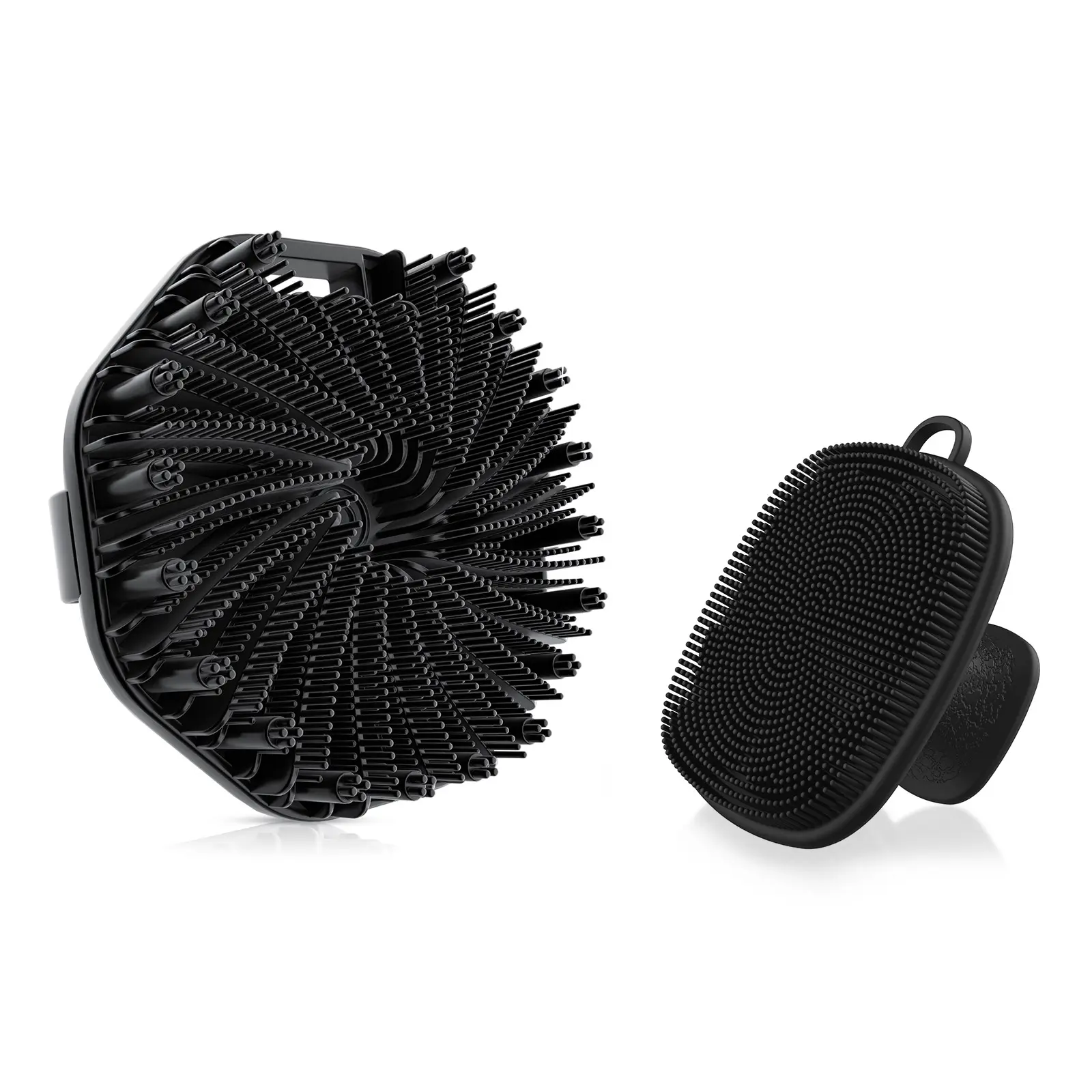 Bath Brush & Face Cleaning Brush Set, 2 Counts Silicone Reusable Bathing Brushes, Shower Scrubber, Exfoliating Body Care Tools, Bathroom Accessories, Shower Brush For Body, Body Brush For Showering, Bath Accessory