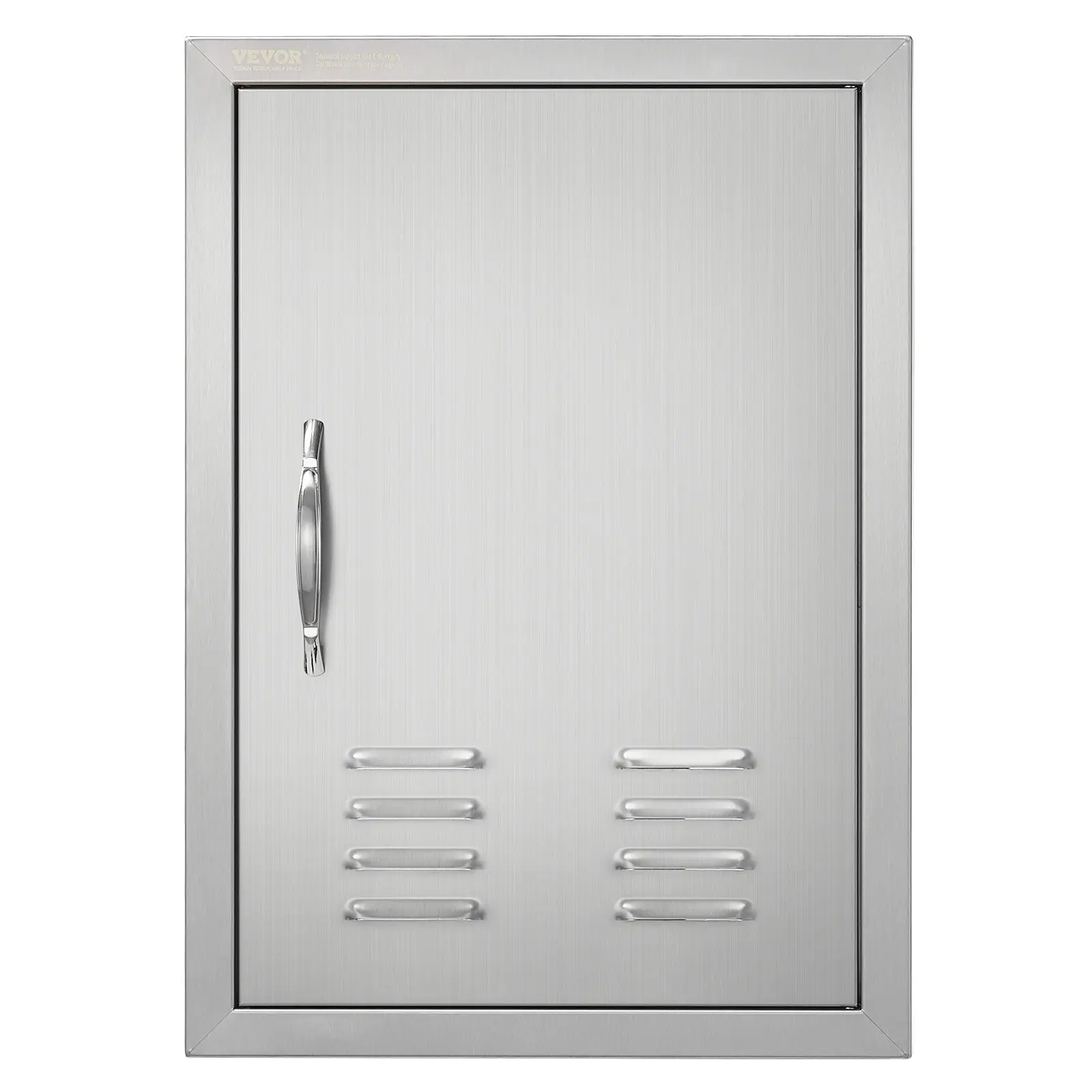 【DealsForYouDays】VEVOR BBQ Access Door, 17Wx 24H Inch Single Outdoor Kitchen Door, Stainless Steel Flush Mount Door, Wall Vertical Door with Handle, Vents and Hook, for BBQ Island, Grilling Station, Outside Cabinet