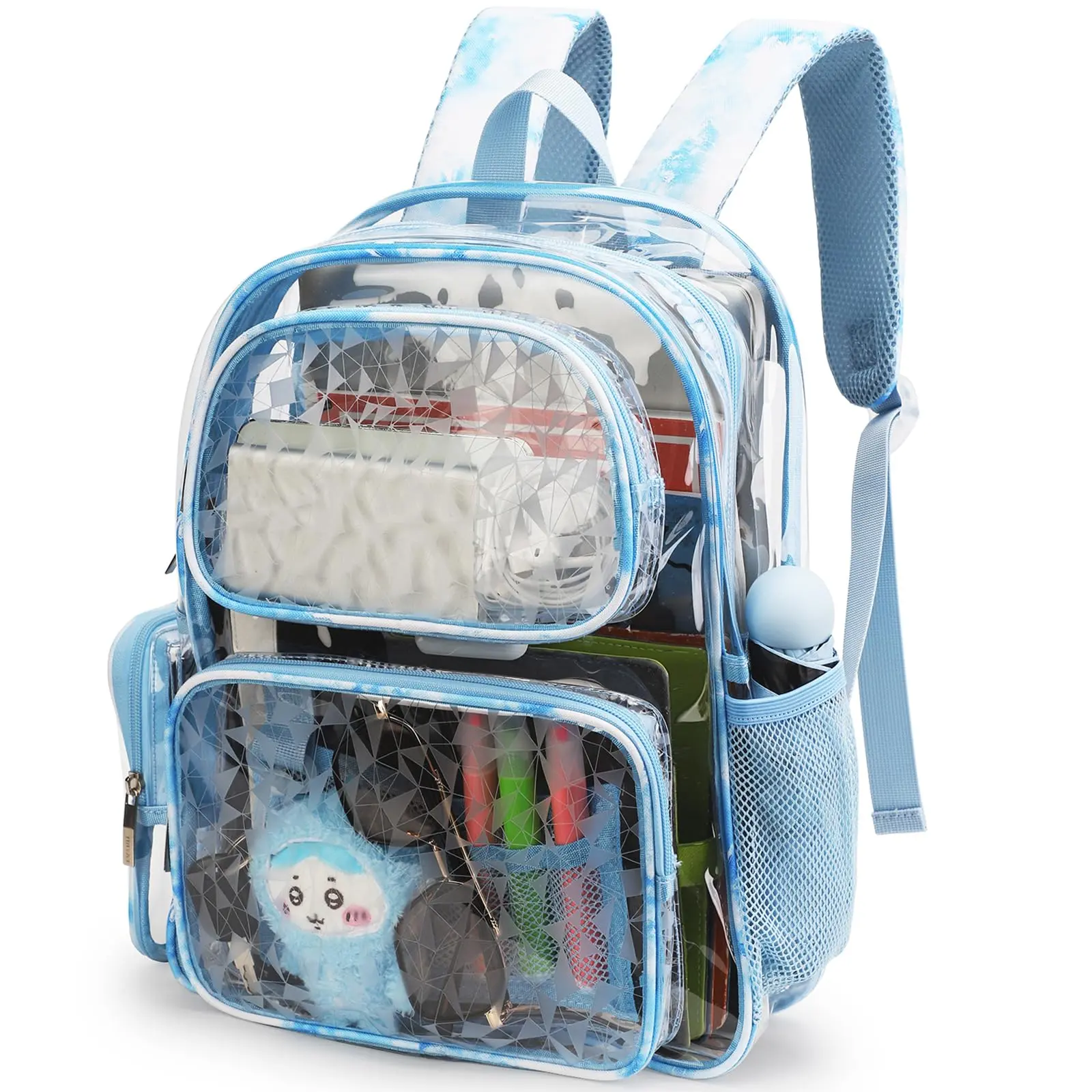Heavy Duty Clear Backpack for Stadium Events Transparent Backpack Clear Bag for Women See Through Bookbag Cute Clear Plastic Bag for Work, Concerts, Sports, Travel