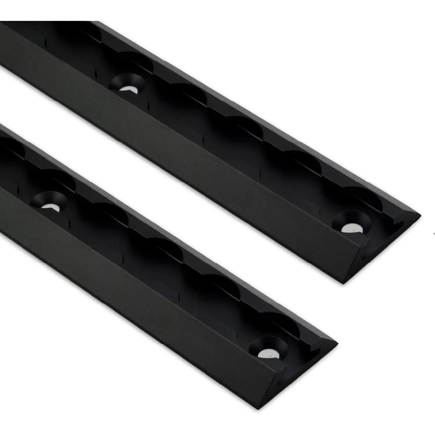 12" Venture Track T-6 Aluminium L-Track Black Anodized (Floor Angled Profile) - 2 Pack