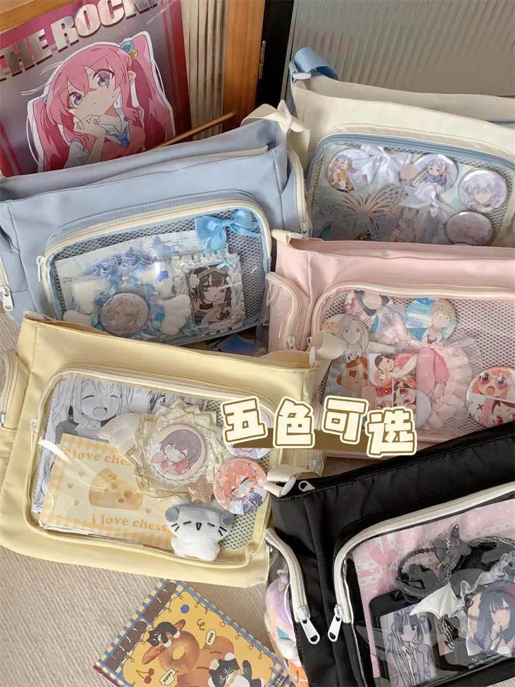 Nylon Aesthetic Transparent Display DIY Basges Students Subculture JK Crossbody Shoulder Bags Casual Sweet Girls Ulzzang Ita Bag
