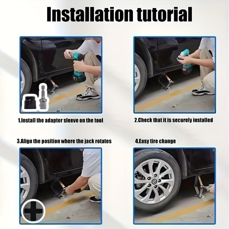 Jack Wrench with Socket, Heavy Duty Wrench, Professional Car Tire Removal & Wheel Bolt Wrench, Compatible with Scissor Jacks, No Assembly Required