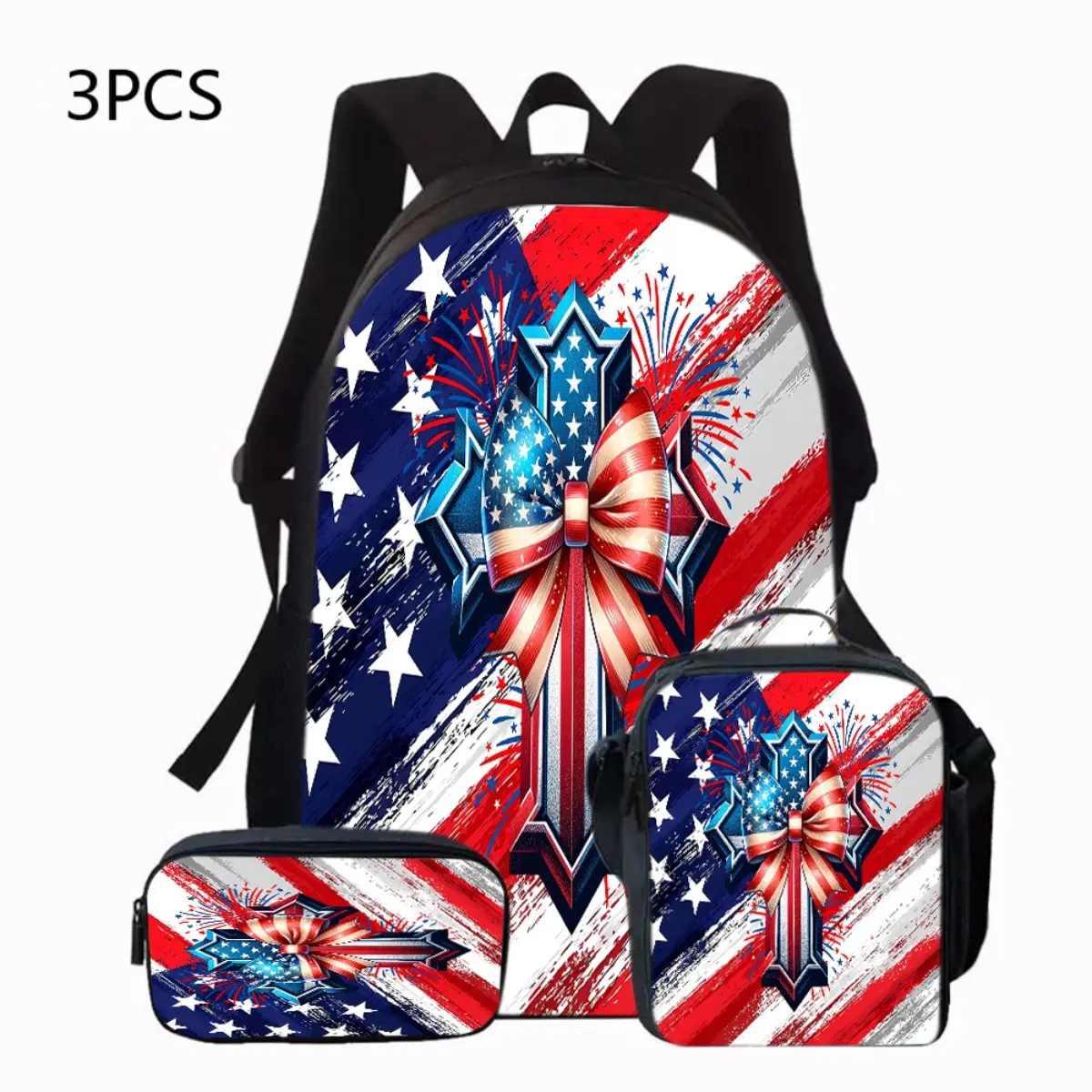Sunflower Landscape 3pcs Backpack, Lightweight Outdoor Leisure Bag, 3pcs Set Includes Backpack, Crossbody Bag, and Pencil Case, Perfect Choice for Holiday Gifts