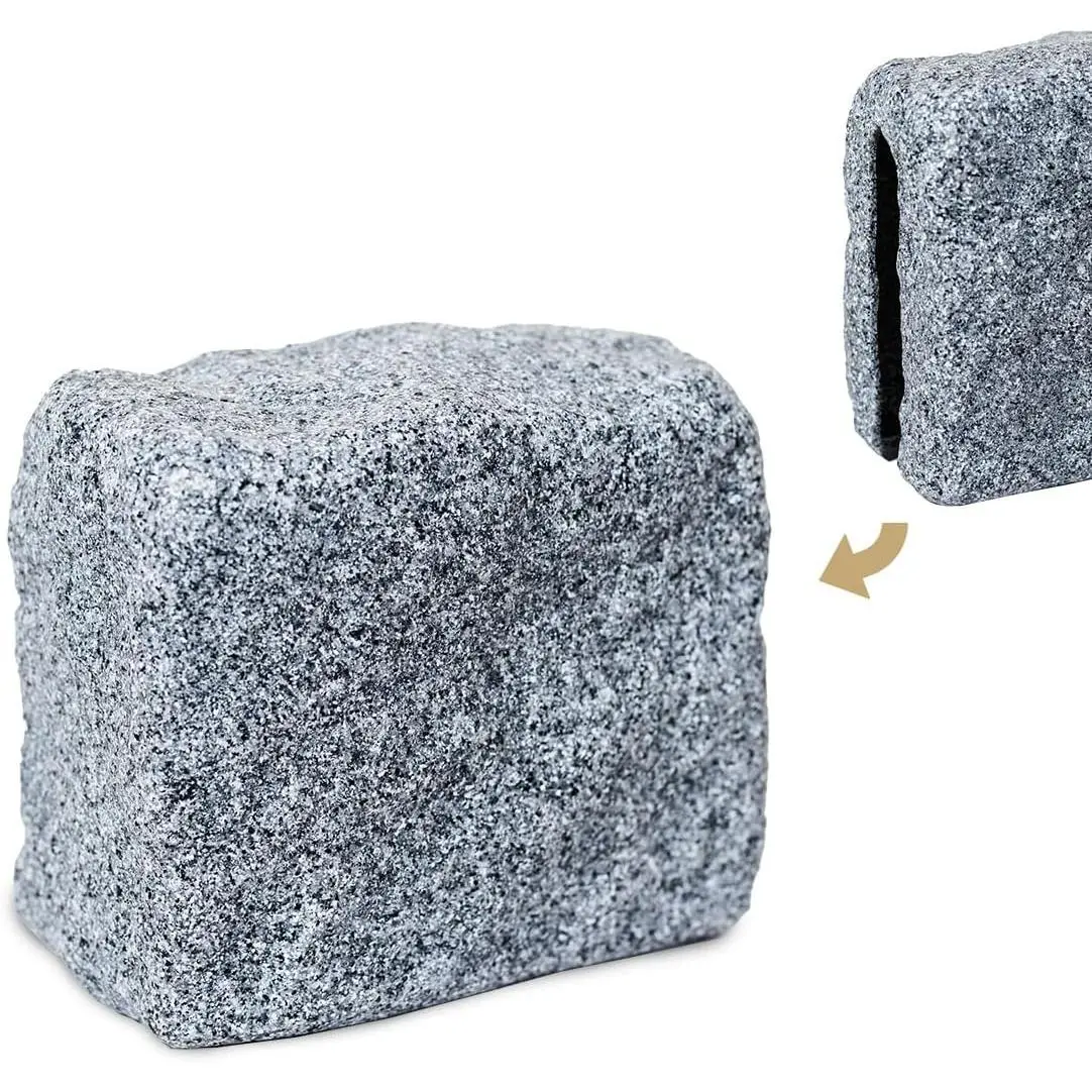 Faux Stone End Block – 7" L x 4" W x 6.5" H – DIY Dig-Free Landscape Edging Final Piece | Connects to Complete Your Edging Project | 1 Piece - Greystone
