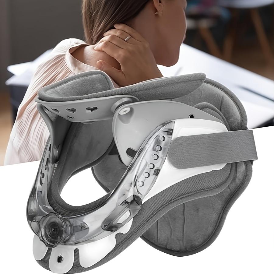 Ergonomic Neck Stretcher - Adjustable Cervical Traction Device with Secure Fixation System, One-Handed Operation, and Height Adjustment - Ideal for Neck at Home or Office, Hand-Washable PVC Brace