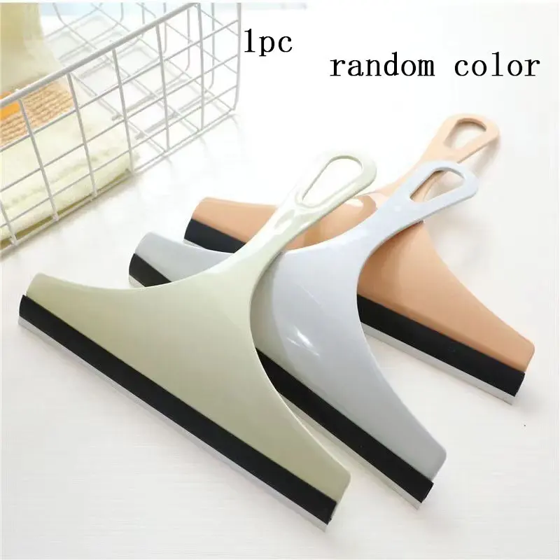 Multi-Functional Handheld Cleaning Scraper, Soft Silicone Glass Scrubber, Strain-Free Water Remover, Portable Shower Mirror Window Cleaner