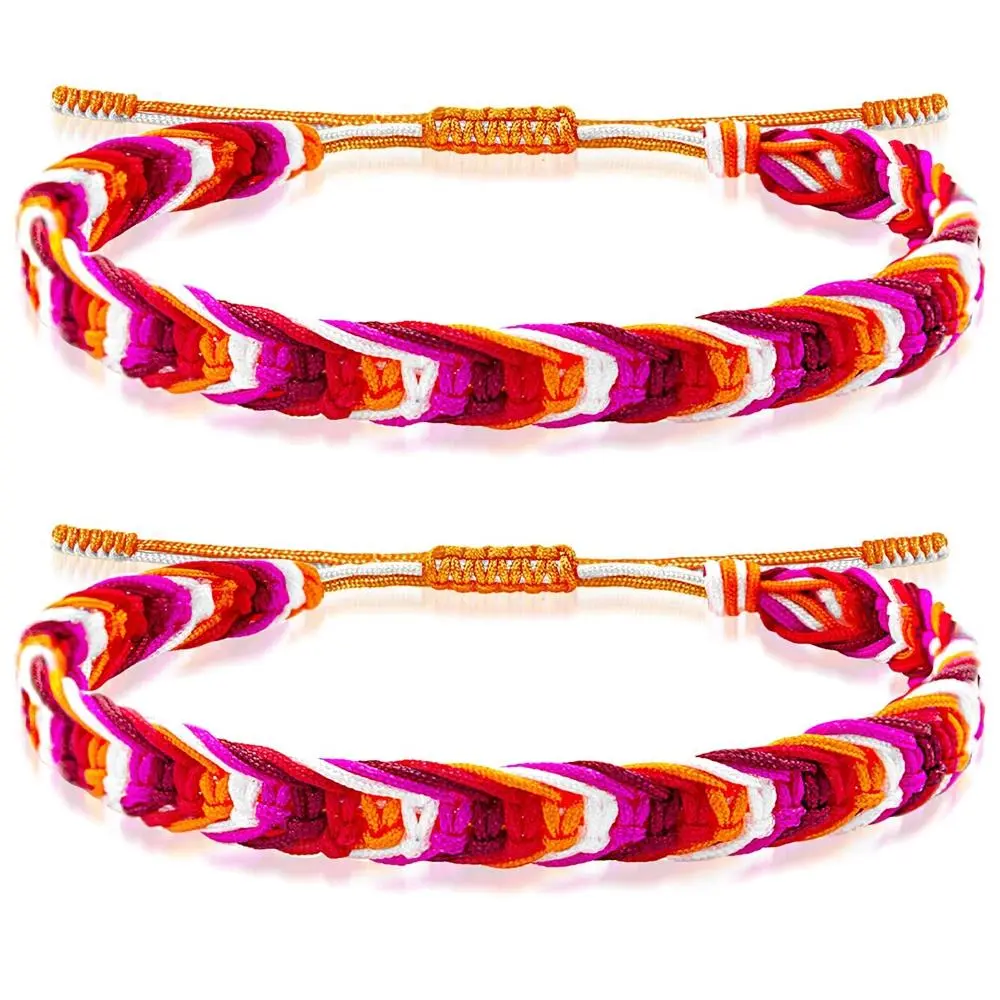 2pcs LGBTQ Rainbow Pride Bracelets for Women Men Bisexual Lesbian Transgender Pansexual Nonbinary Asexual Gender Fluid Handmade