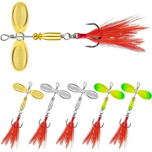 Father's Day Freshwater Angler Fishing Gifts for Dad |     Tail Spinner Spoon Lures With Sharp BKK Hooks |     4 Action Vibrating Swimming Flashing Jigging Baits for Bass Trout Crappie Walleye Pike