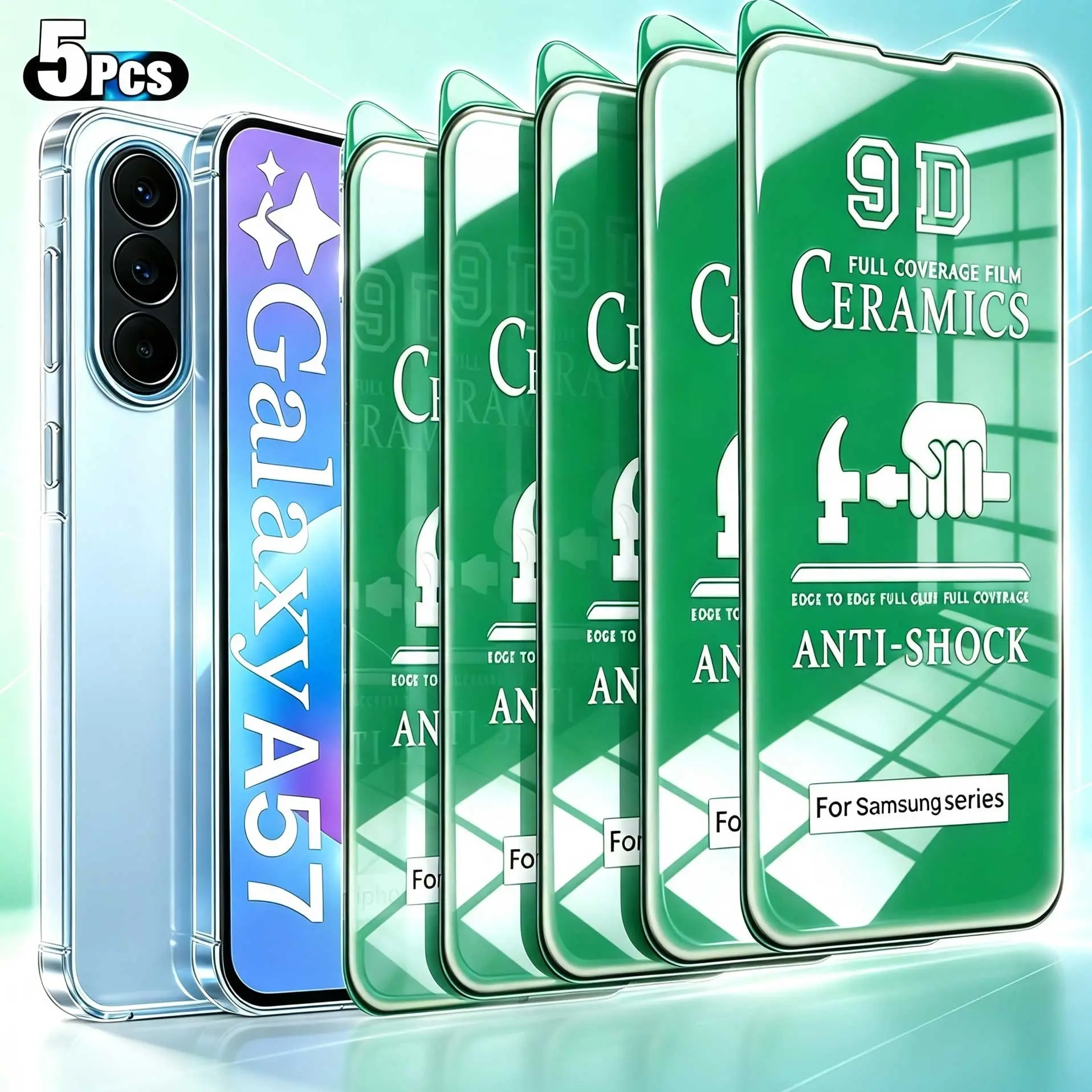 5 pcs HD Ceramic Soft Film For Samsung S26 Ultra S25 Edge S24 S23 FE S22 Ultra Plus FE Note 20 Ultra Screen Protectors For Samsung A07 A17 5G A37 A57 A16 A26 A36 A56 A15 A25 A35 A55 5G Film Mobile Phone Accessories