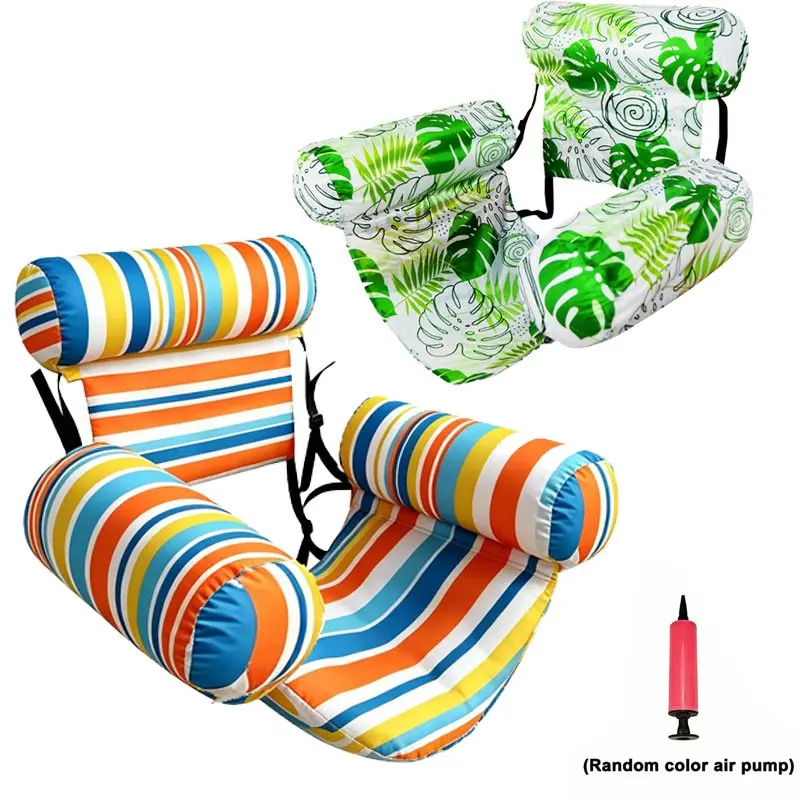 Inflatable Pool Hammock Set 1 Pack | Adult Floating Lounge Chair with Pump | Heavy-Duty Swim Ring Floater for Pool, Lake & Beach Party Relaxation