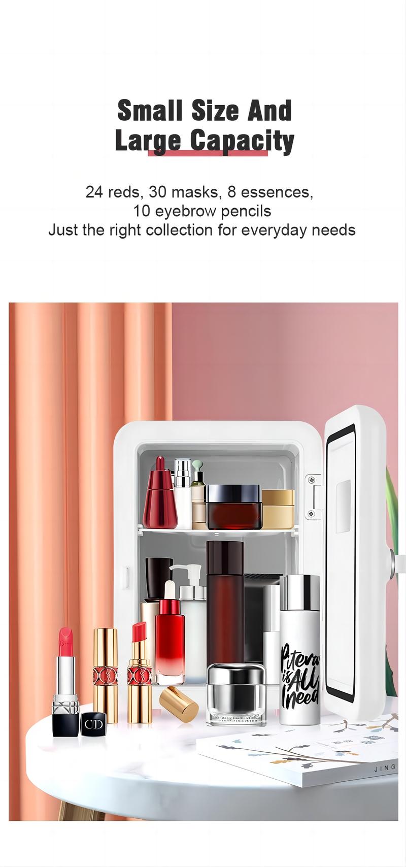 US Plug 110V Mini Multifunction Refrigerator Cosmetics Mask Beverage Dormitory Refrigerators Cooler Warmer Beauty Fridge for Car Home
