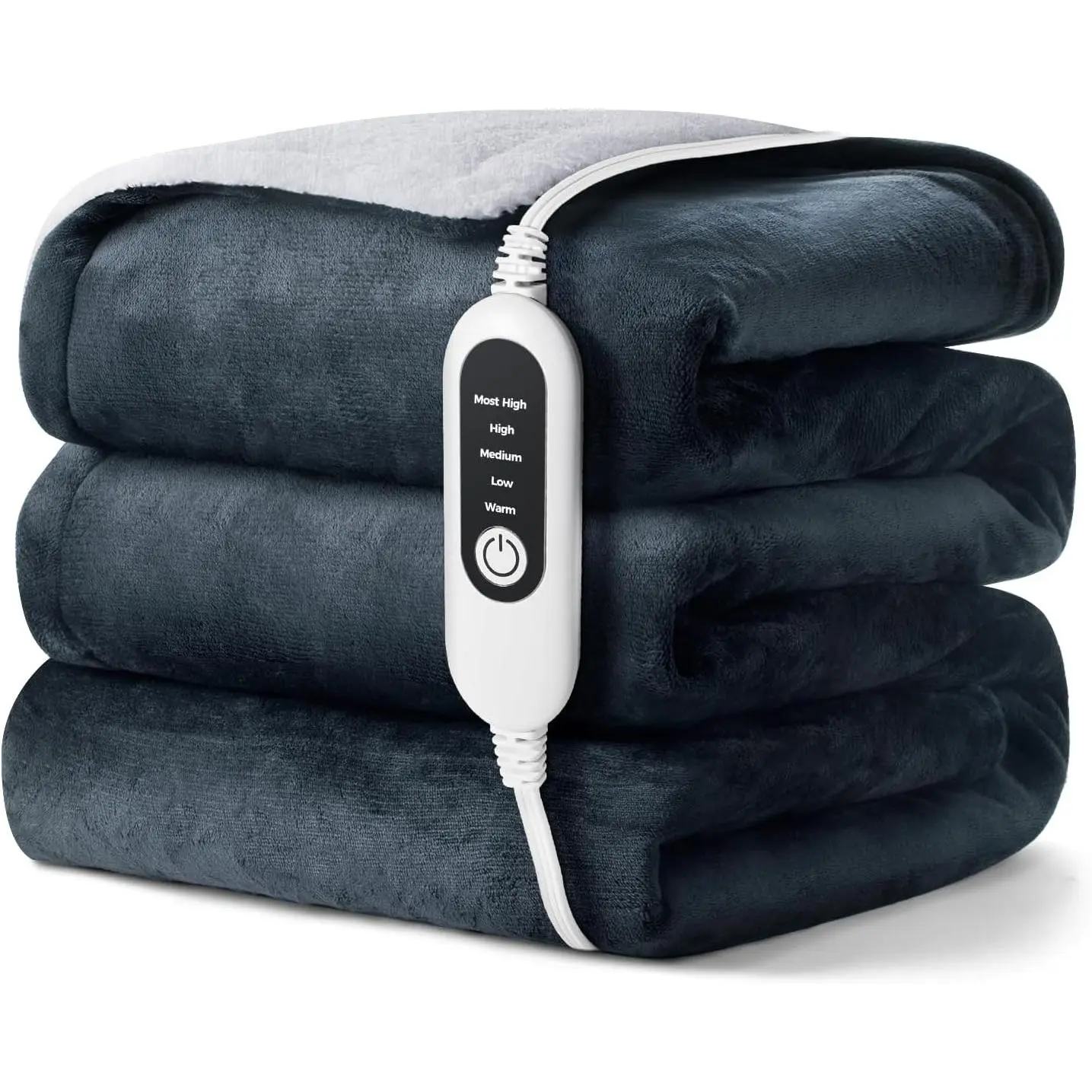 Electric Heated Blanket, Soft Flannel Fabric Heating Blanket with 5-Level Temperature Adjustment Machine Washable ETL Certified Double-Sided HeatingGift